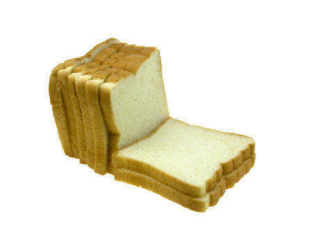 wheat bread sliced bread on white background