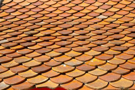 old terracotta roof tile texture backgroundの写真素材