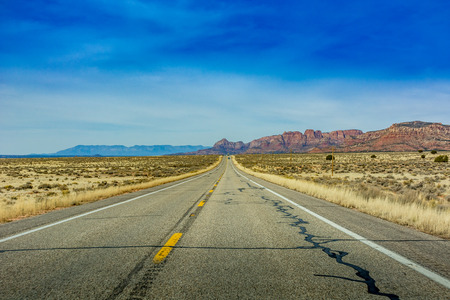 Endless road over wide open landscapeの写真素材