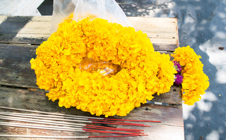 thai  marigold garlandの写真素材