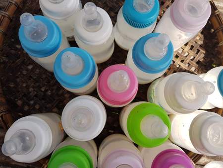 color of baby bottleの写真素材