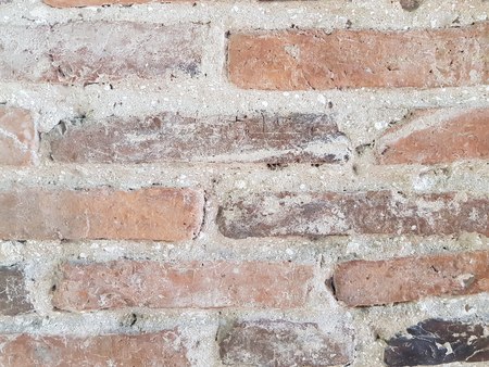old brick wall in thai templeの写真素材