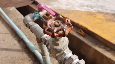 old red water valve