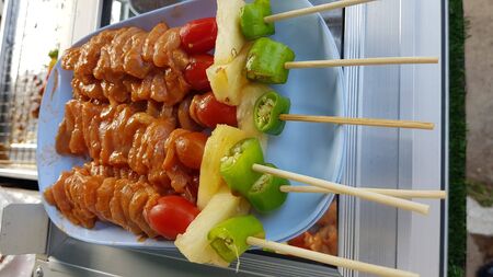 Pork Satay grill street foodの写真素材