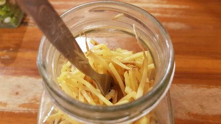 slice cutting  gingerの写真素材