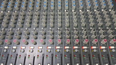 Closeup sound console volume mixerの写真素材