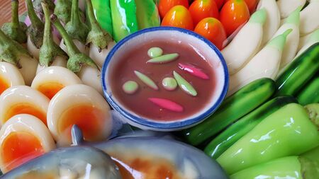 thai beautiful ball plated dessertの写真素材