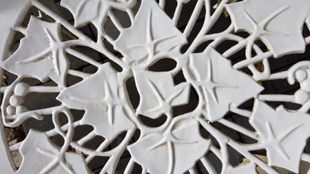 white graphic steel  garden tableの写真素材