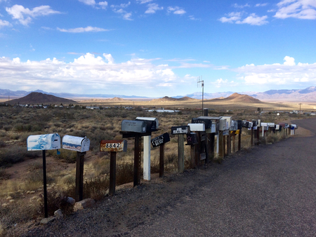 Post boxes on the way to Grand Canyon, Arizona, United States of Americaの写真素材