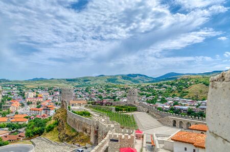 Georgia. Akhaltsikhe. View of the city from the observation tower of the fortressの写真素材
