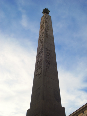 Egyptian obelisk on Square of Column in Rome              の写真素材