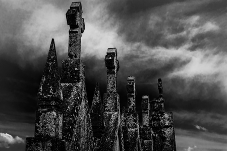 Black and white crossesの写真素材