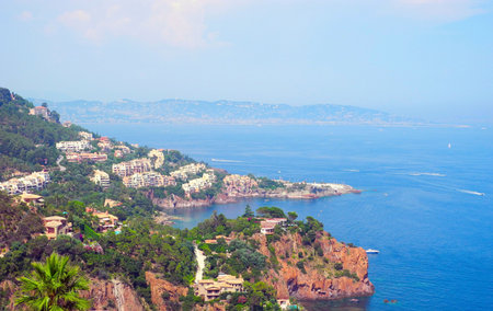 Landscape de l'Esterel, Cote d'Azur Mediterranean in France.の写真素材