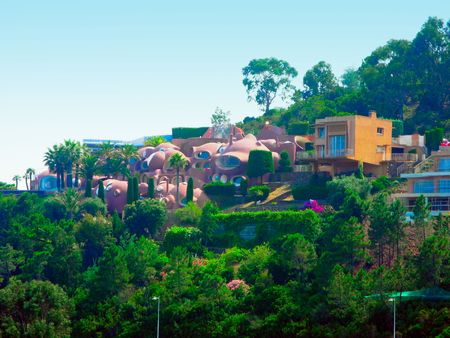 De l'Esterel, France - July 22, 2013: Amazing bubble house French fashion designer Pierre Cardin.Unusual architecture bubbly house Pierre Cardin.のeditorial素材