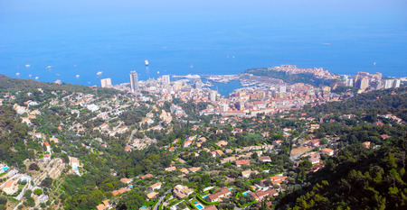Landscape of Monaco, located on the coast of the Ligurian Sea.の写真素材