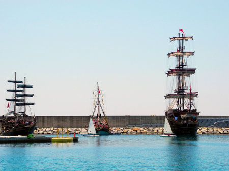 Magnificent sailboat for tourist excursions in Turkey.の写真素材
