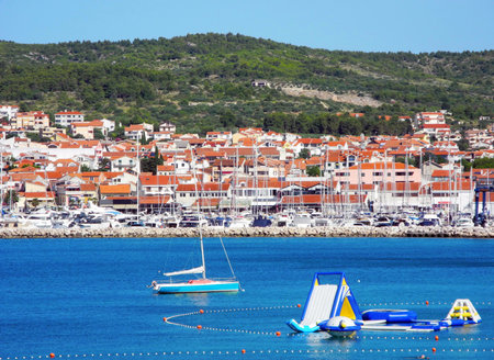 Landscape of the city of Vodice on the Adriatic Sea in Croatia.