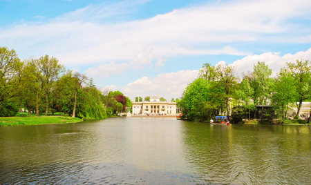 Warsaw, Poland - May 5, 2015: Baths Palace is located in Warsaw's Lazienki Park, Poland.のeditorial素材
