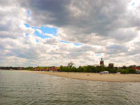 Baltic sea beach landscape in Sopot, Poland.の写真素材