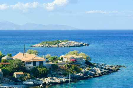 Micko Nisi island landscape, Zakynthos, Greece.のeditorial素材