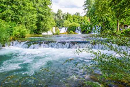 Waterfalls in the rivers Slunj and Koran. Croatia.の写真素材