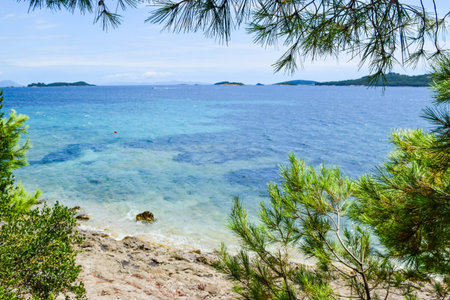 Orebic beach, Peljesac peninsula, Croatia.の写真素材