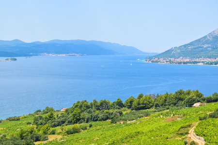 Landscape of the Peljesac Peninsula and Korcula Islands, Croatia.