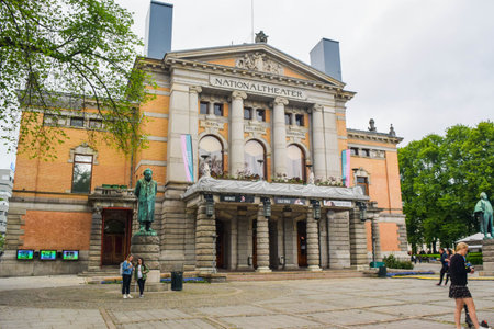 Oslo, Norway - June 16, 2019: The building of the national theater.