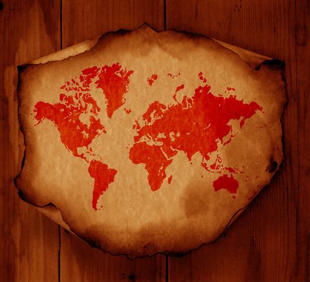Vintage world map,2D digital artの写真素材