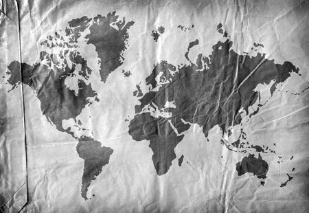 Vintage world map,2D digital art