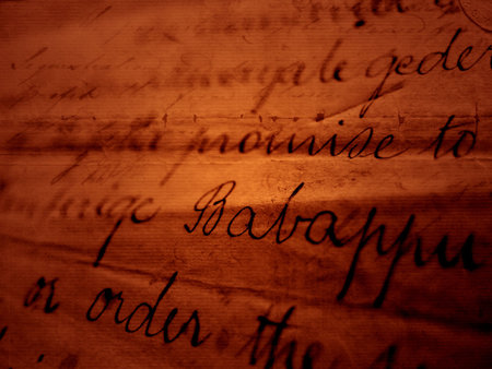 Close up of vintage handwriting