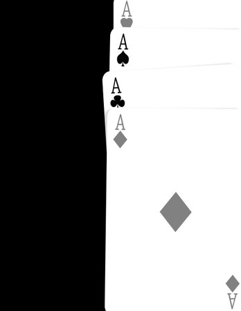 Four aces on color background,2D illustration 