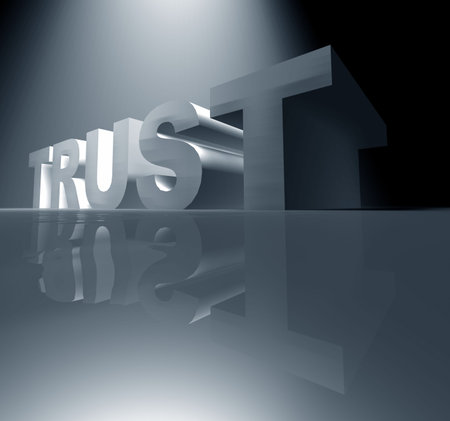 3D rendered TRUST text,3D artの写真素材