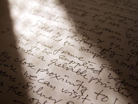 English  letter with handwritingの写真素材