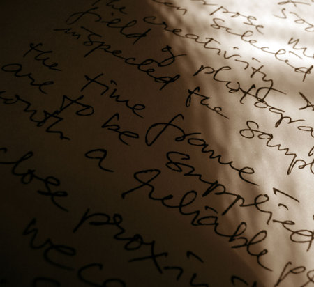 English  letter with handwritingの写真素材