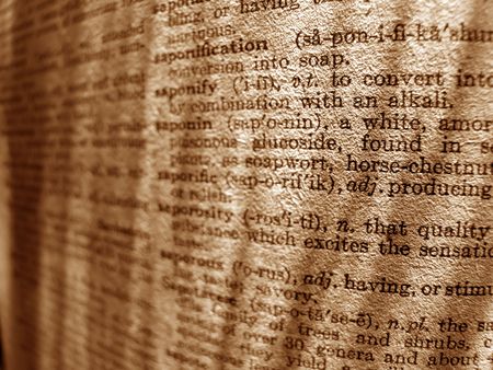 Close-up of old English dictionaryの写真素材