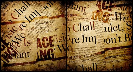 News paper text with old paperの写真素材