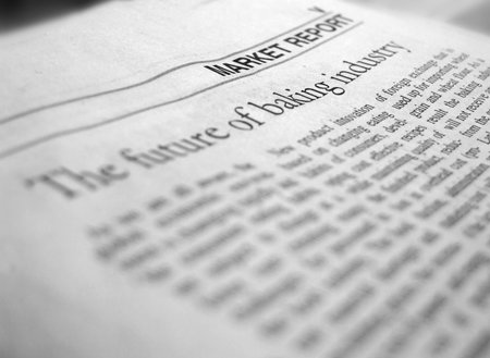 Close up of business newsの写真素材