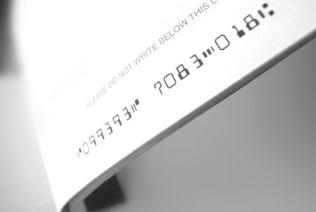 Close up of bank cheque bookの写真素材
