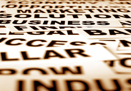Close up of business new headlines