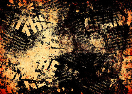 News paper text with old paperの写真素材