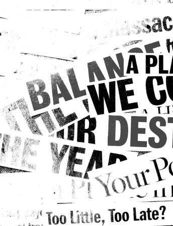 News paper text with old paperの写真素材