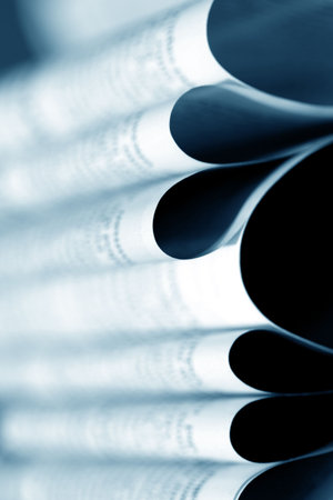 Close up of newspaper with headlines
