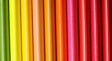 Multicolored pencils with handmade paper