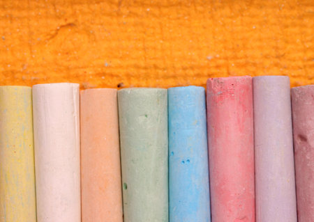 Close up of multicolored chalk 