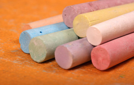 Close up of multicolored chalk 