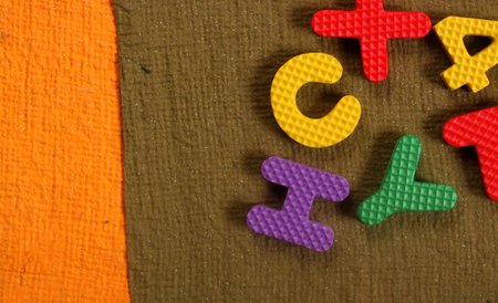 Alphabet and Number Blocksの写真素材