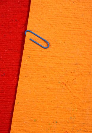 Color paper clips with handmade paperの写真素材