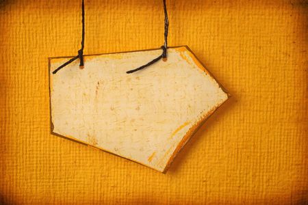 Close up of handmade paper tag for backgroundの写真素材