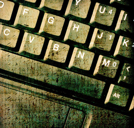 Close up of grunge rusty computer keysの写真素材